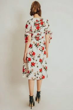 Voodoo Vixen Lorelei Floral Calf Length Dress -Clorhing Shop lorelei floral calf length dress voodoo vixen 2 300x