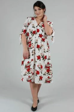 Voodoo Vixen Lorelei Floral Calf Length Dress -Clorhing Shop lorelei floral calf length dress voodoo vixen 6 300x