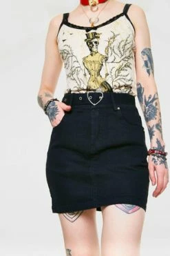 JAWBREAKER Love Is Simple Black Denim Skirt -Clorhing Shop love is simple black denim skirt jawbreaker 5 300x