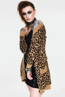 JAWBREAKER Maneater Leopard Print Oversized Cardigan