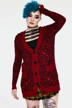 JAWBREAKER Maneater Leopard Print Oversized Cardigan -Clorhing Shop maneater red leopard print oversized cardigan caa 3550 01.963 300x