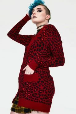 JAWBREAKER Maneater Leopard Print Oversized Cardigan -Clorhing Shop maneater red leopard print oversized cardigan caa 3550 02.963 300x