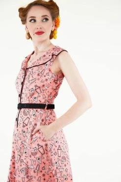 Voodoo Vixen May Belle Pink Cocktail Dress -Clorhing Shop may belle pink cocktail dress dra 8356 02.491 300x