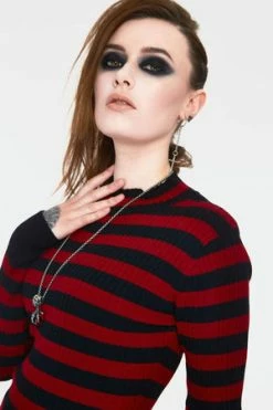 JAWBREAKER Menace Stripe Sweater 14 JAWBREAKER Menace Stripe Sweater -Clorhing Shop menace red and black stripe sweater swa 6763 03.998 300x