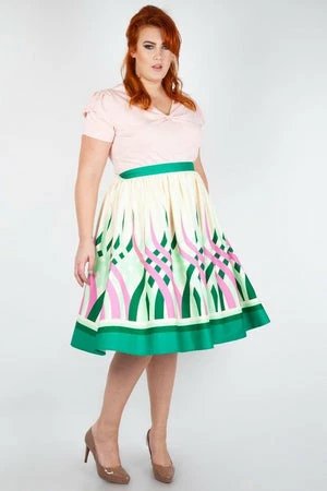 Voodoo Vixen Mia Colour Wheel Border Print Flare Skirt 6 Voodoo Vixen Mia Colour Wheel Border Print Flare Skirt - Image 6