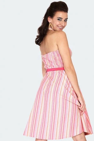 Voodoo Vixen Midge Multicolour Striped Halter Neck Dress 2 Voodoo Vixen Midge Multicolour Striped Halter Neck Dress - Image 2