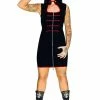 Dr Faust Military Bodycon Black Mini Dress - Armee