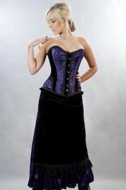 Burleska Morgana Long Victorian Gothic Skirt In Satin Flock -Clorhing Shop morgana long victorian gothic skirt in satin flock burleska 5 300x