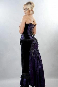 Burleska Morgana Long Victorian Gothic Skirt In Satin Flock -Clorhing Shop morgana long victorian gothic skirt in satin flock burleska 6 300x