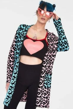JAWBREAKER Multi Pastel Leopard Print Cardigan