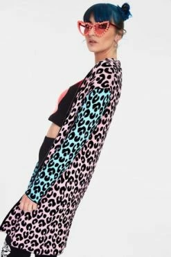 JAWBREAKER Multi Pastel Leopard Print Cardigan -Clorhing Shop multi pastel leopard print cardigan caa 3250 03.906 300x