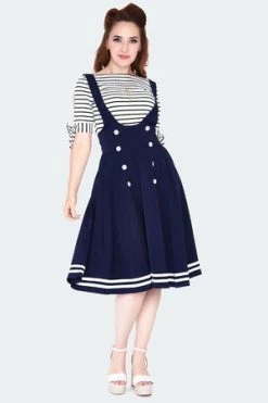 Voodoo Vixen Nautical Cross Strap Flare Skirt -Clorhing Shop nautical cross strap flare skirt ska 3755 01.1409 300x