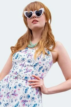 Voodoo Vixen Nautical Print Button Front Dress -Clorhing Shop nautical print button front dress dra 9538 03.1663 300x