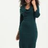Voodoo Vixen Olivia Green Knit Fitted Dress