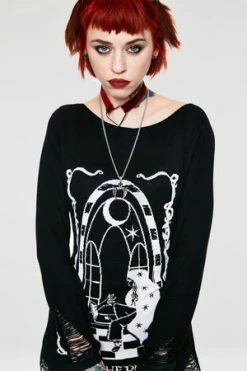 JAWBREAKER On My Own Ripped Sweater -Clorhing Shop on my own ripped sweater jawbreaker 3 300x