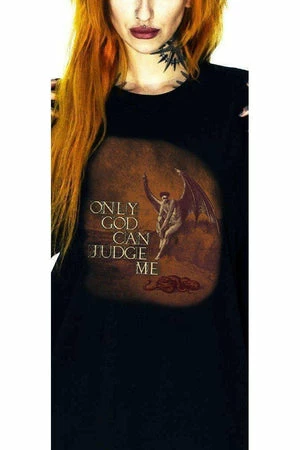 Dr Faust Only God Can Judge Me Black T-Shirt - Aubrielle 2 Dr Faust Only God Can Judge Me Black T-Shirt - Aubrielle - Image 2