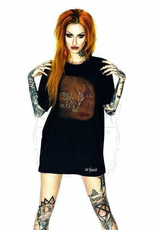 Dr Faust Only God Can Judge Me Black T-Shirt - Aubrielle 1 Dr Faust Only God Can Judge Me Black T-Shirt - Aubrielle