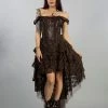 Burleska Ophelie Burlesque Corset Dress In Coffee Brown Matte