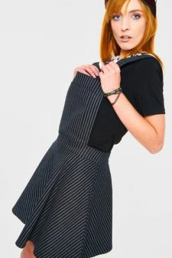 JAWBREAKER Over It All Pinstripe Overall Dress -Clorhing Shop over it all pinstripe overall dress jawbreaker 3 300x