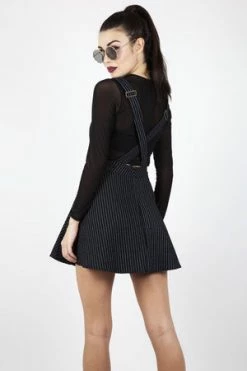 JAWBREAKER Over It All Pinstripe Overall Dress -Clorhing Shop over it all pinstripe overall dress jawbreaker 5 300x