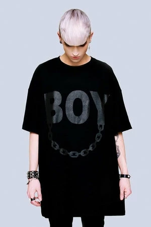 Long Clothing Oversize Boy Chain T-Shirt - Unisex 5 Long Clothing Oversize Boy Chain T-Shirt - Unisex - Image 5
