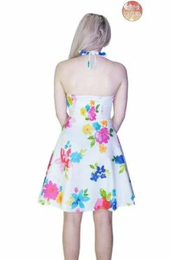 Dr Faust Pastel Flowers White Mini Dress - Armelle -Clorhing Shop pastel flowers white mini dress armelle dr faust 2 300x