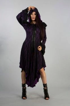 Burleska Pentagram Dress In Cotton And Black Lace -Clorhing Shop pentagram dress in cotton and black lace burleska 3 300x