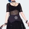 JAWBREAKER Pentagram Mini Skirt With Net Overlayed