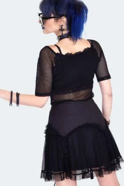 JAWBREAKER Pentagram Mini Skirt With Net Overlayed -Clorhing Shop pentagram mini skirt with net overlayed ska 3780 05.1448 300x
