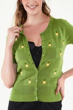 Voodoo Vixen Peyton Pineapple Cardigan -Clorhing Shop peyton pineapple cardigan voodoo vixen 3 300x