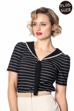Banned Pier Stripe Jersey Top -Clorhing Shop pier stripe jersey top banned 7 300x