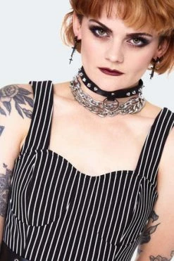 JAWBREAKER Pinstripe Bodycre Dress With Waist Belt 9 JAWBREAKER Pinstripe Bodycre Dress With Waist Belt -Clorhing Shop pinstripe bodycre dress with waist belt dra 9563 04.1444 300x