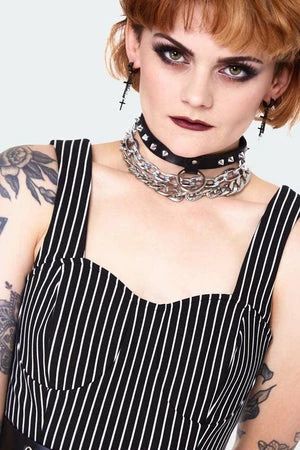 JAWBREAKER Pinstripe Bodycre Dress With Waist Belt 5 JAWBREAKER Pinstripe Bodycre Dress With Waist Belt - Image 5