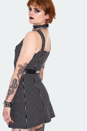JAWBREAKER Pinstripe Bodycre Dress With Waist Belt 2 JAWBREAKER Pinstripe Bodycre Dress With Waist Belt - Image 2