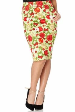 Voodoo Vixen Pippin Apple Print Pencil Skirt
