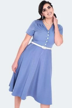 Voodoo Vixen Pleated Shoudler V Neck Dress