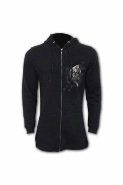 Spiral Pocket Kitten - Ladies Fish Tail Full Zip Hoody - Zip Sleeve