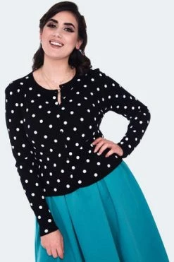 Voodoo Vixen Polka Dot Cardigan -Clorhing Shop polka dot cardigan caa 3614 04.1347 300x