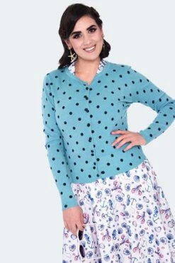 Voodoo Vixen Polka Dot Cardigan -Clorhing Shop polka dot cardigan caa 3615 02.1348 300x