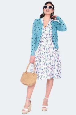 Voodoo Vixen Polka Dot Cardigan -Clorhing Shop polka dot cardigan caa 3615 03.1348 300x