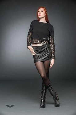 QUEEN OF DARKNESS Pullover With Cotton-Lace At Seam And Sleeve -Clorhing Shop pullover with cotton lace at seam and sleeve queen of darkness 3 300x