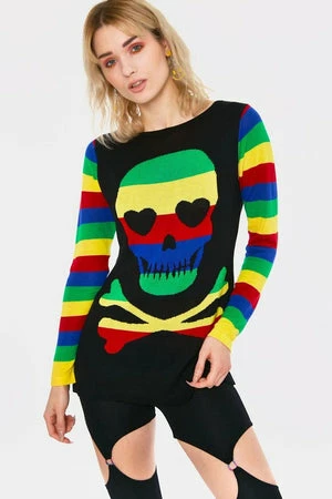 JAWBREAKER Rainbow Skull Sweater 3 JAWBREAKER Rainbow Skull Sweater - Image 3
