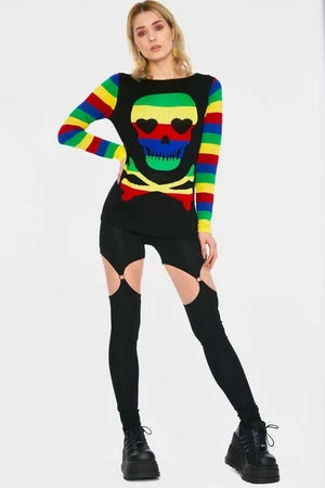 JAWBREAKER Rainbow Skull Sweater 4 JAWBREAKER Rainbow Skull Sweater - Image 4