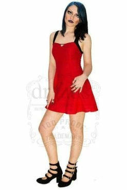 Dr Faust Red Mini Dress - Quinzel -Clorhing Shop red mini dress quinzel dr faust 3 300x