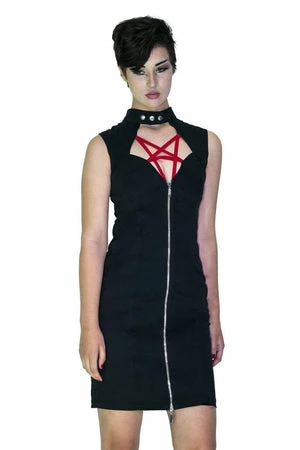 Dr Faust Red Pentagram Black Mini Dress - Francie 1 Dr Faust Red Pentagram Black Mini Dress - Francie