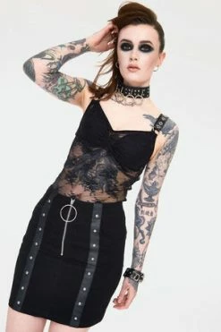 JAWBREAKER Release Me Black Denim Skirt -Clorhing Shop release me black denim skirt ska 3739 01.994 300x