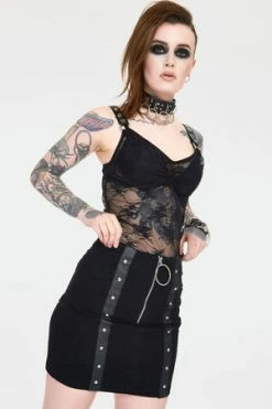 JAWBREAKER Release Me Black Denim Skirt -Clorhing Shop release me black denim skirt ska 3739 02.994 300x