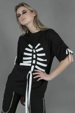 JAWBREAKER Ribbon Ribcage Longline Tee -Clorhing Shop ribbon ribcage longline tee jawbreaker 6 300x