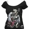 Spiral Rock Angel - 2In1 White Ripped Top Black