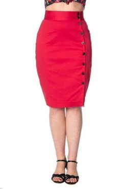 Banned Rockin Red Pencil Skirt